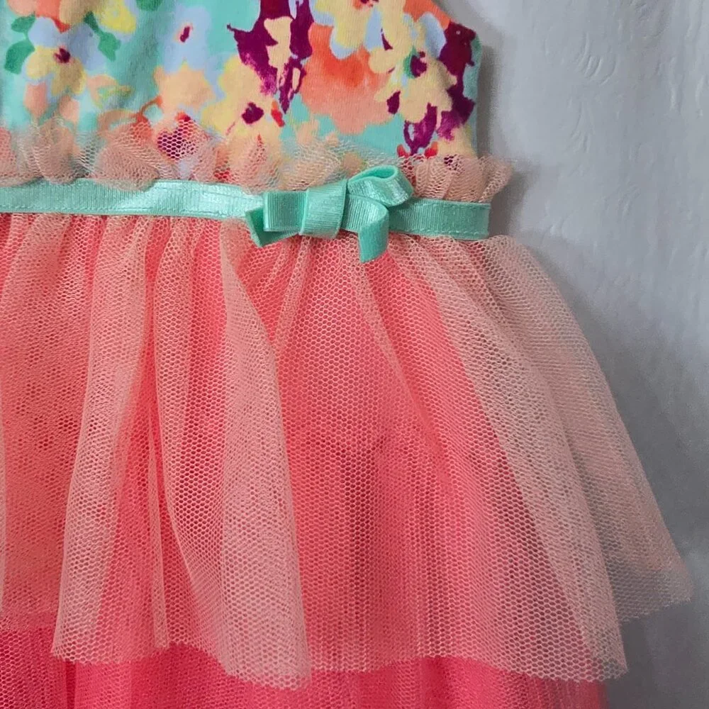 Matilda Jane Tutu Dress 18 24 Month Tiered Tulle Ruffle Pink Floral Wish Wedding